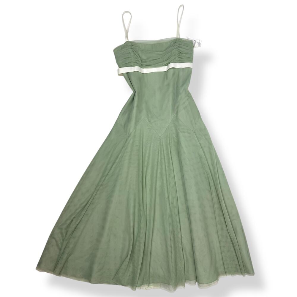 ❌SOLD❌Vintage VERA WANG brand new with tags celadon green A-line gown SIZE 10 - Picture 13 of 16